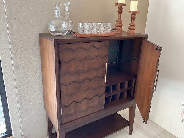 Aged Premium Feeling Solid Wood Sideboard Tall Cabinet