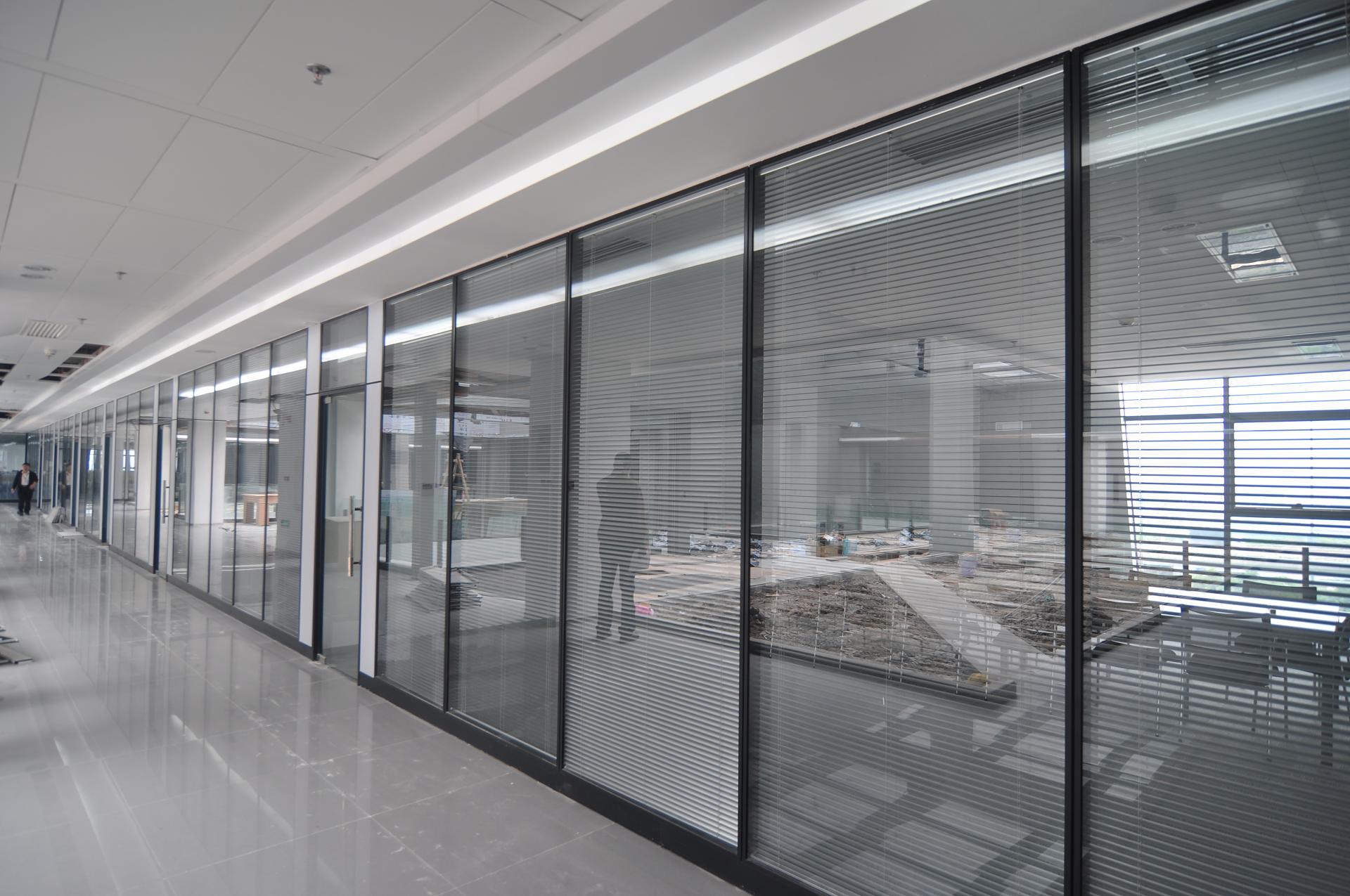 Toughened glass partition aluminum alloy profile custom office glass partition