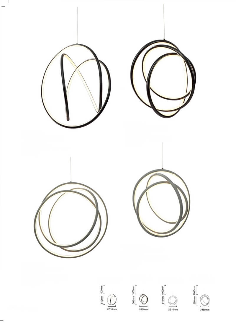 Modern Nordic circular led minimalist creative bedroom dining room lamps